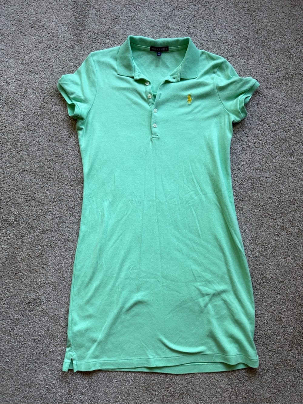 Ralph Lauren Light Mint Polo Dress with Yellow Logo